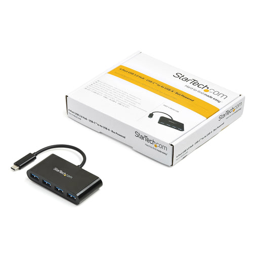 StarTech.com 4-Port USB-C Hub - USB-C to 4x USB-A - USB 3.0 Hub - Bus Powered~4-Port USB-C Hub - USB-C to 4x USB-A - USB 3.0 Hub - 5Gbps - Bus Powered