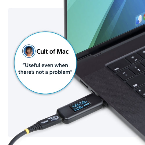 StarTech.com USB-C Power Tester, Digital Multimeter, Bi-Directional Voltage and Current Meter, Up to 240W PD EPR, Portable USB-C Cable and Port Power Meter Tester