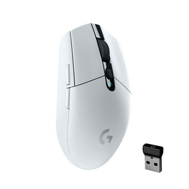 Logitech G305 LIGHTSPEED Wireless Gaming Mouse HERO Sensor 12 000 DPI Lightweight 6 Programmable Buttons 250h Battery On-Board Memory Compatible with PC Mac - White
