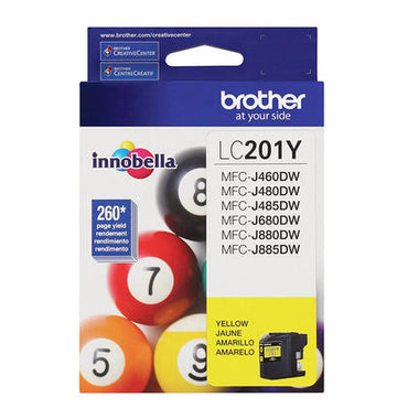 Brother Innobella LC201Y Yellow Ink Cartridge - Inkjet - Standard Yield - 260 Pages - Yellow - 1 Each LC201YS