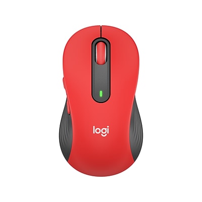 Logitech Signature M650 L Full Size Wireless Mouse - For Large Sized Hands 2-Year Battery Silent Clicks Customizable Side Buttons Bluetooth Red