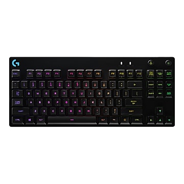 Logitech G PRO Mechanical Gaming Keyboard Ultra Portable Tenkeyless Design Detachable Micro USB Cable 16.8 Million Color LIGHTSYNC RGB Backlit Keys