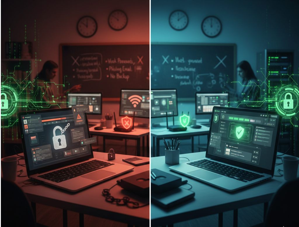 Sécurité informatique : 7 erreurs fréquentes des PME et des écoles… et comment les corriger