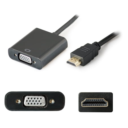 Addon 8in Hdmi To Vga Cable - Video Converter - Hdmi - Vga - Black - For Lenovo Ideapad 3 15  Ideapad Gaming 3 15  Legion 5 15  Thinkcentre Neo 50
