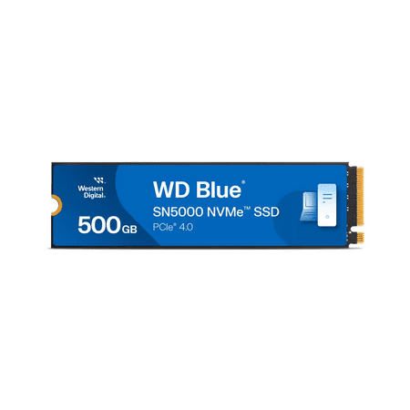 Western Digital 500GB WD Blue SN5000 NVMe SSD  PCIe Gen 4.0  up to 5 000 MB/s Read Speeds Internal Solid State Drive (SSD) WDS500G4B0E