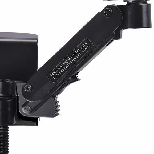 StarTech.com Adjustable Arm Rest for Office Desk, Ergonomic Arm/Elbow Support, 360-Degree Rotation, Clamp-On/No Drill Installation, Black