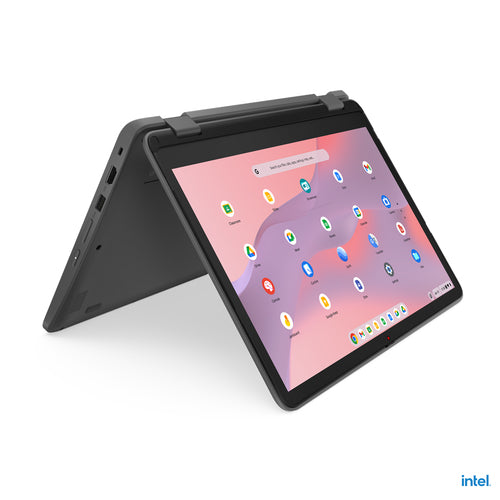 Lenovo 500e Yoga Chromebook Gen 4 Intel® N N100 31 cm (12.2") Touchscreen WUXGA 4 GB LPDDR5-SDRAM 32 GB eMMC Wi-Fi 6E (802.11ax) ChromeOS US English Grey