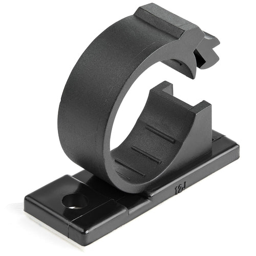 StarTech.com 100 Adhesive Cable Management Clips Black - Network/Ethernet/Office Desk/Computer Cord Organizer - Sticky Cable/Wire Holders - Nylon Self Adhesive Clamp UL/94V-2 Fire Rated - TAA