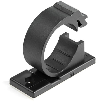 StarTech.com 100 Adhesive Cable Management Clips Black - Network/Ethernet/Office Desk/Computer Cord Organizer - Sticky Cable/Wire Holders - Nylon Self Adhesive Clamp UL/94V-2 Fire Rated - TAA