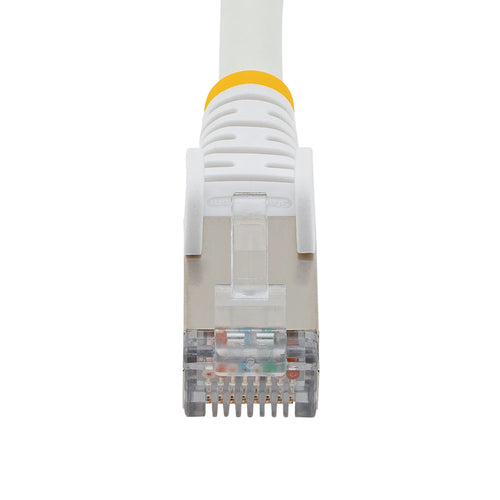 StarTech.com 1ft CAT6a Ethernet Cable - White - Low Smoke Zero Halogen (LSZH) - 10GbE 500MHz 100W PoE++ Snagless RJ-45 w/Strain Reliefs S/FTP Network Patch Cord