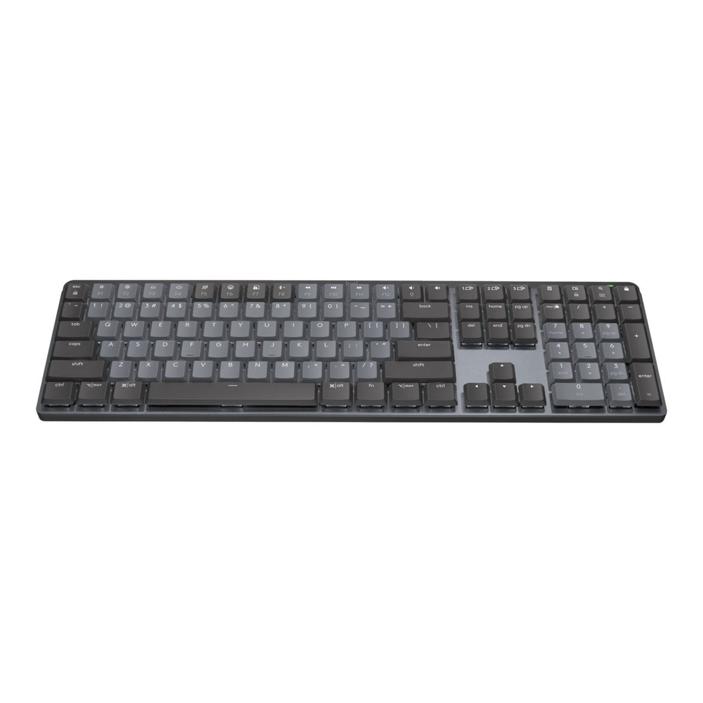 Logitech MX Mechanical Wireless Illuminated Performance Keyboard  Tactile Quiet Switches  Backlit Keys  Bluetooth  USB-C  macOS  Windows  Linux  iOS  Android  Metal  ‎Graphite