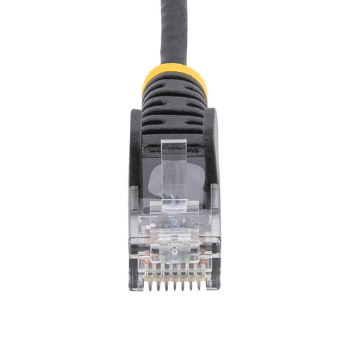 StarTech.com 5ft Black Slim CAT6 Ethernet Cable, Snagless, 100W PoE, UTP, LSZH, 28AWG Pure Bare Copper Wire, Slim RJ45 Network Patch Cord w/Strain Reliefs, Individually Tested