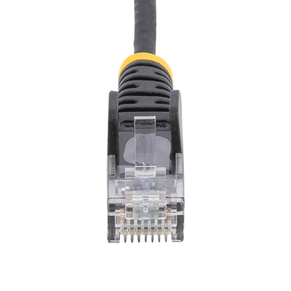 StarTech.com 5ft Black Slim CAT6 Ethernet Cable, Snagless, 100W PoE, UTP, LSZH, 28AWG Pure Bare Copper Wire, Slim RJ45 Network Patch Cord w/Strain Reliefs, Individually Tested
