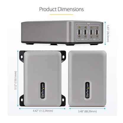 StarTech.com 4-Port Multi-Device USB-C Charger, 240W Total, Single Port 140W EPR, PD 3.1, Screw Locking Ports, Boardrooms, Bracket incl. for Surface Mounting
