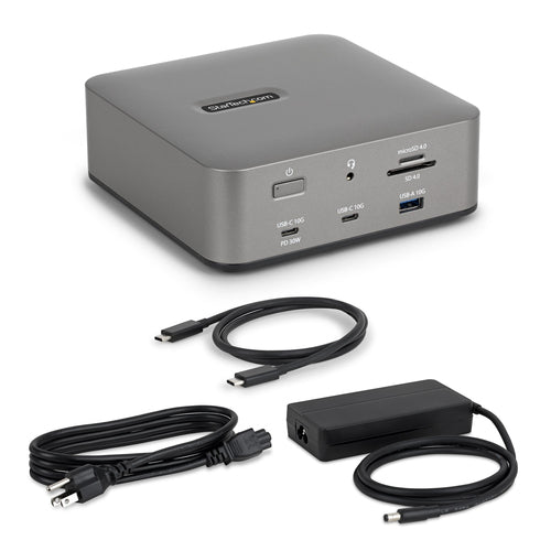 StarTech.com Thunderbolt 5/4 & USB4 Universal Dock, Multi-Display, Up to 8K 60Hz, 140W Charging, 30W PD Phone Charging, USB 10G, 2.5G LAN, 180W Adapter Included