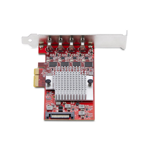 StarTech.com 4-Port USB Type-C PCIe Card, USB 3.2 10Gbps, USB-C PCI Express Expansion Card, 4x Independent USB Controllers, Windows/Linux/macOS, TAA-Compliant