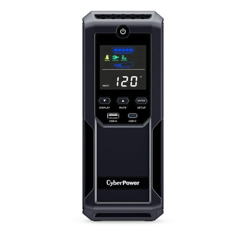 CyberPower Intelligent LCD UPS Series CP1500AVRLCD3 900-Watt 12-Outlet Battery Backup with Automatic Voltage Regulation  6-Ft. Cord  CP1500AVRLCD3