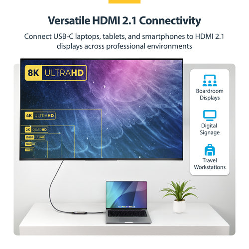 StarTech.com 112B-USBC-HDMI21 video cable adapter 0.2 m USB Type-C HDMI Type A (Standard) Grey