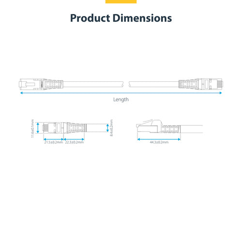 StarTech.com 6ft White CAT8 Ethernet Cable, Snagless RJ45, 25G/40G, 2000MHz, 100W PoE++, S/FTP, 26AWG Pure Bare Copper Wire, LSZH, Shielded Network Patch Cord w/Strain Reliefs, Individually Tested