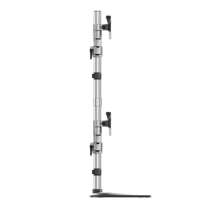 StarTech.com Desktop Quad Monitor Stand - Ergonomic VESA 4 Monitor Arm (2x2) up to 32" (17.6lb/8kg) - Free Standing Articulating Universal Pole Mount - Height Adjustable/Tilt/Swivel/Rotate - Silver