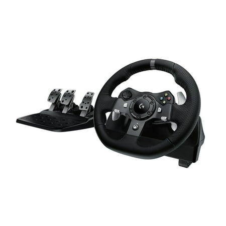 Logitech G920 Driving Force Racing Wheel and Floor Pedals  Real Force Feedback  Stainless Steel Paddle Shifters  Leather Steering Wheel Cover for Xbox Series X|S  Xbox One  PC  Mac - Black
