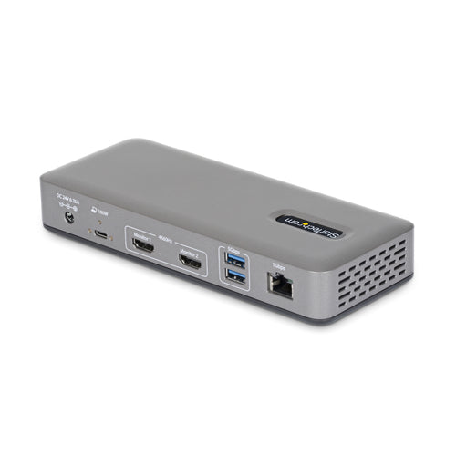 StarTech.com Dual-Monitor USB-C Docking Station, HDMI, 4K 60Hz, 100W Laptop Charging, 1GbE, Driverless, Multi-Monitor Dock For Windows