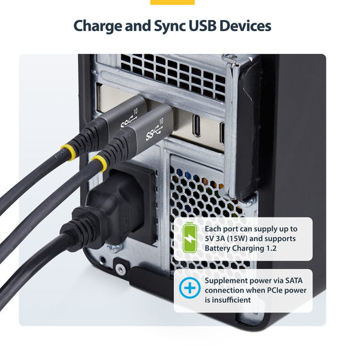 StarTech.com 4-Port USB Type-C PCIe Card, USB 3.2 10Gbps, USB-C PCI Express Expansion Card, 4x Independent USB Controllers, Windows/Linux/macOS, TAA-Compliant