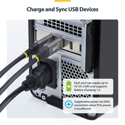 StarTech.com 4-Port USB Type-C PCIe Card, USB 3.2 10Gbps, USB-C PCI Express Expansion Card, 4x Independent USB Controllers, Windows/Linux/macOS, TAA-Compliant