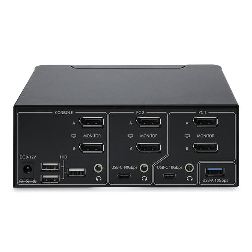 StarTech.com 2-Port Dual-Monitor DisplayPort KVM Switch, 8K 60Hz / 4K 144Hz, DP 1.4, 2x USB 10Gbps Ports, 4x USB HID Ports, Hotkey Switching, TAA Compliant