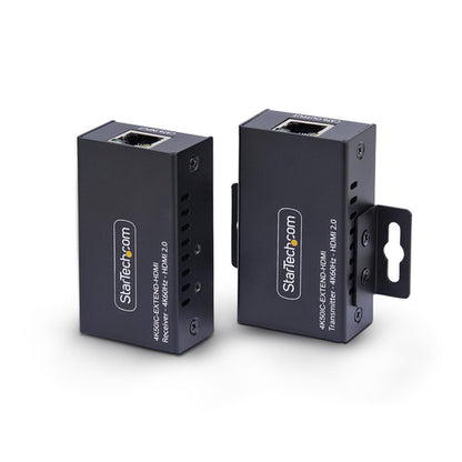 StarTech.com HDMI Extender Over CAT5e/CAT6, 4K 60Hz, Up to 200ft (60m), Transmitter and Receiver Kit, Power Over Cable, Compact Form Factor