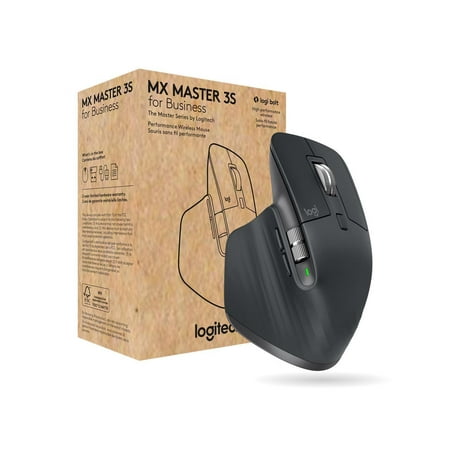 Logitech MX Master 3S for Business  Wireless Mouse with Quiet Clicks  8K DPI  Secured Logi Bolt USB Receiver  Bluetooth  USB-C Charging  MagSpeed Scrolling  Windows/Mac/Chrome/Linux - Graphite