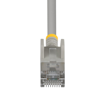 StarTech.com 1ft Gray Ultra Slim Cat6A Ethernet Cable, Snagless, FTP, Pure Bare Copper Wire, 34AWG Slim RJ45 Network Patch Cord, Individually Tested