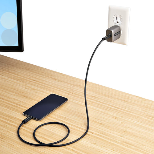 StarTech.com 30W USB-C Wall Charger - Portable GaN Charger w/ Power Delivery - 6ft Cable - USB C Power Adapter w/ Fast Charging - USB Type C Wall Charger, USB-C Charger
