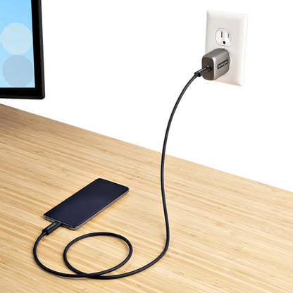 StarTech.com 30W USB-C Wall Charger - Portable GaN Charger w/ Power Delivery - 6ft Cable - USB C Power Adapter w/ Fast Charging - USB Type C Wall Charger, USB-C Charger