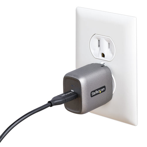 StarTech.com 30W USB-C Wall Charger - Portable GaN Charger w/ Power Delivery - 6ft Cable - USB C Power Adapter w/ Fast Charging - USB Type C Wall Charger, USB-C Charger