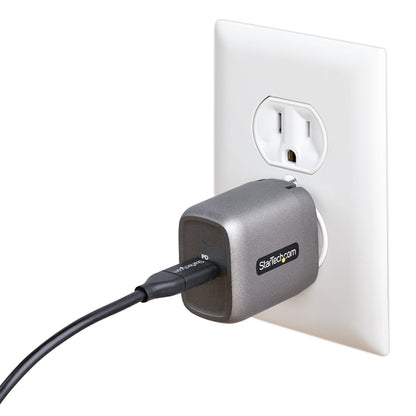 StarTech.com 30W USB-C Wall Charger - Portable GaN Charger w/ Power Delivery - 6ft Cable - USB C Power Adapter w/ Fast Charging - USB Type C Wall Charger, USB-C Charger