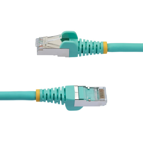 StarTech.com 5ft CAT6a Ethernet Cable - Aqua - Low Smoke Zero Halogen (LSZH) - 10GbE 500MHz 100W PoE++ Snagless RJ-45 w/Strain Reliefs S/FTP Network Patch Cord
