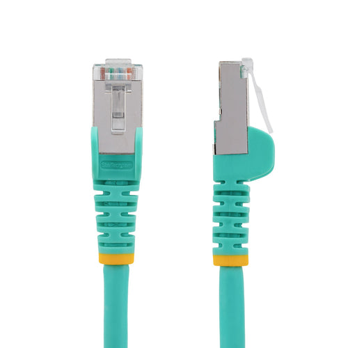 StarTech.com 5ft CAT6a Ethernet Cable - Aqua - Low Smoke Zero Halogen (LSZH) - 10GbE 500MHz 100W PoE++ Snagless RJ-45 w/Strain Reliefs S/FTP Network Patch Cord