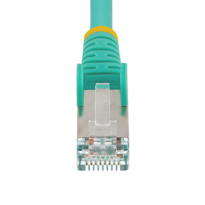 StarTech.com 5ft CAT6a Ethernet Cable - Aqua - Low Smoke Zero Halogen (LSZH) - 10GbE 500MHz 100W PoE++ Snagless RJ-45 w/Strain Reliefs S/FTP Network Patch Cord