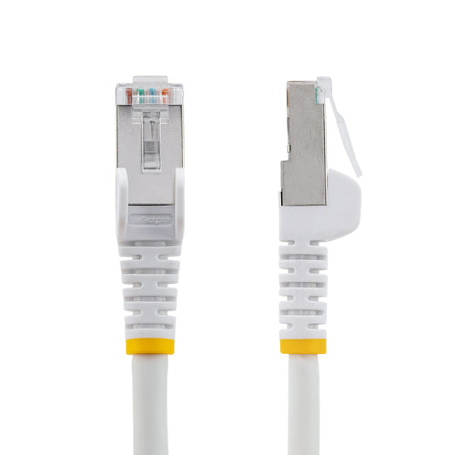 StarTech.com 15ft CAT6a Ethernet Cable - White - Low Smoke Zero Halogen (LSZH) - 10GbE 500MHz 100W PoE++ Snagless RJ-45 w/Strain Reliefs S/FTP Network Patch Cord