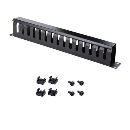 StarTech.com Horizontal 1U Server Rack Cable Management Finger Duct w/ Cover - 19" Network Rack Wire Duct Raceway Panel - Slotted Wire Duct