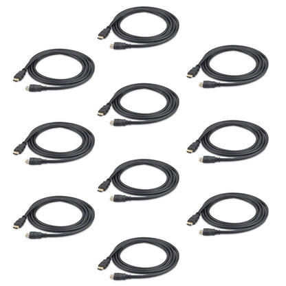 StarTech.com 6ft HDMI Cable - 10 Pack - 4K High Speed HDMI Cable with Ethernet - UHD 4K 30Hz Video - HDMI 1.4 Cable - Ultra HD HDMI Monitors, Projectors, TVs & Displays - Black HDMI Cord - M/M