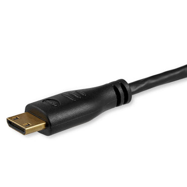 StarTech.com 3ft Mini HDMI to HDMI Cable with Ethernet - 4K 30Hz High Speed Slim Mini HDMI to HDMI Adapter Cable - Mini HDMI Type-C Device to HDMI Monitor/Display - Video Converter Cord