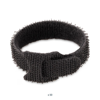 StarTech.com 6in Hook and Loop Cable Ties - 50 Pack - Black - Reusable Cable Straps - Adjustable and Flexible - Cord Organizer Tie/Wraps for Cable Management - Wire Loop Ties