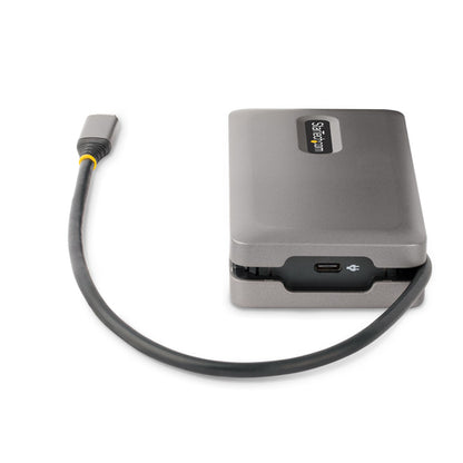 StarTech.com USB-C Multiport Adapter - 4K 60Hz HDMI/DP - 3-Port USB Hub - 100W Power Delivery Pass-Through - GbE - Travel Mini Docking Station w/ Charging - 1ft/30cm Wrap-Around Cable