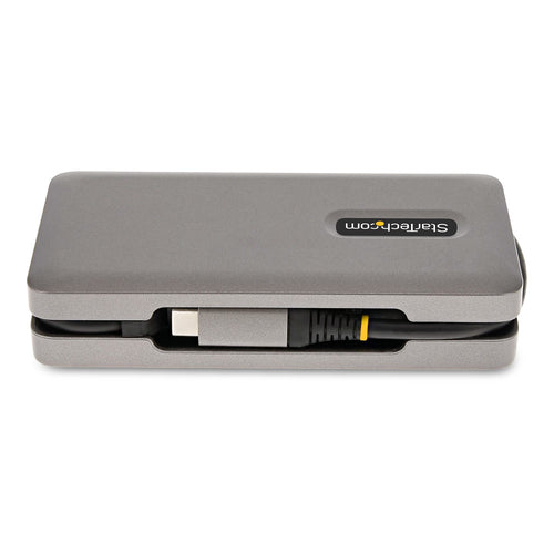 StarTech.com USB-C Multiport Adapter - 4K 60Hz HDMI/DP - 3-Port USB Hub - 100W Power Delivery Pass-Through - GbE - Travel Mini Docking Station w/ Charging - 1ft/30cm Wrap-Around Cable