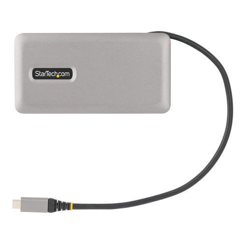 StarTech.com USB-C Multiport Adapter - 4K 60Hz HDMI/DP - 3-Port USB Hub - 100W Power Delivery Pass-Through - GbE - Travel Mini Docking Station w/ Charging - 1ft/30cm Wrap-Around Cable