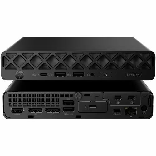 HP EliteDesk 8 G1a Desktop Computer - AMD Ryzen 5 220 - 16 GB - 256 GB PCI Express NVMe SSD - Mini PC - Jack Black - AMD Chip - Windows 11 Pro - AMD Radeon 740M Graphics DDR5 SDRAM - English Keyboard - Wi-Fi 6 (IEEE 802.11ax) - 90 W
