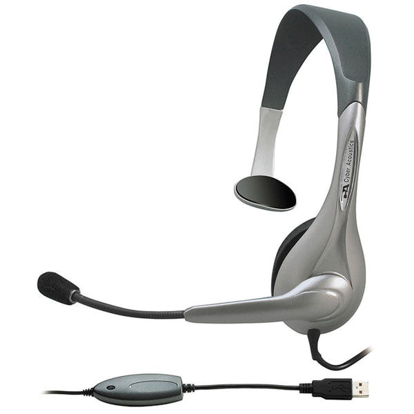 Cyber Acoustics AC-840 USB Mono Headset Internet Communication & Boom Mic AC840