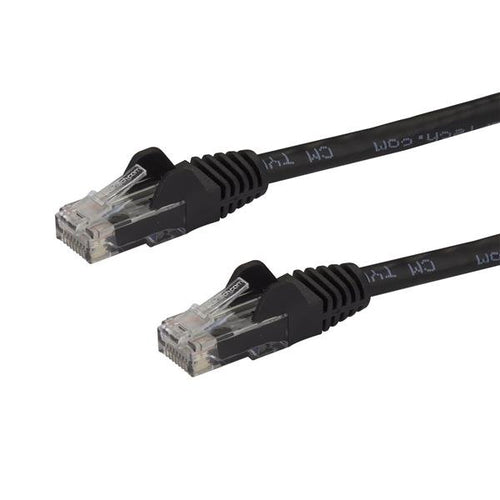 StarTech.com 10ft CAT6 Ethernet Cable - Black CAT 6 Gigabit Ethernet Wire -250MHz 100W PoE RJ45 UTP Network/Patch Cord Snagless w/Strain Relief Individually Tested